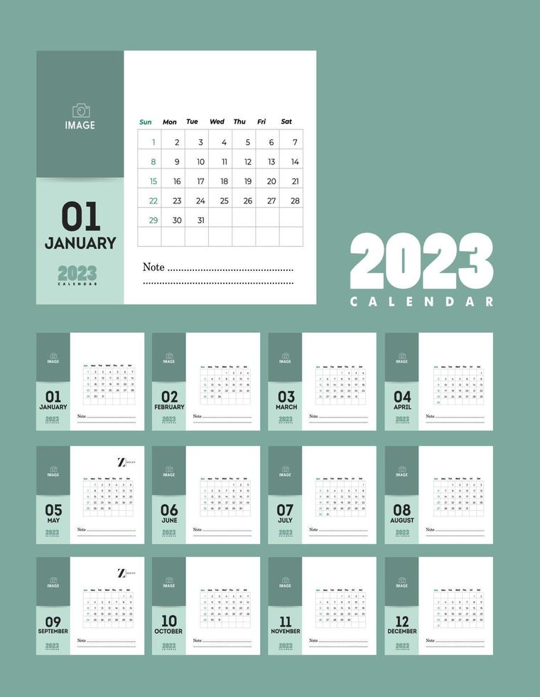 un calendario muy bonito 2023 vector