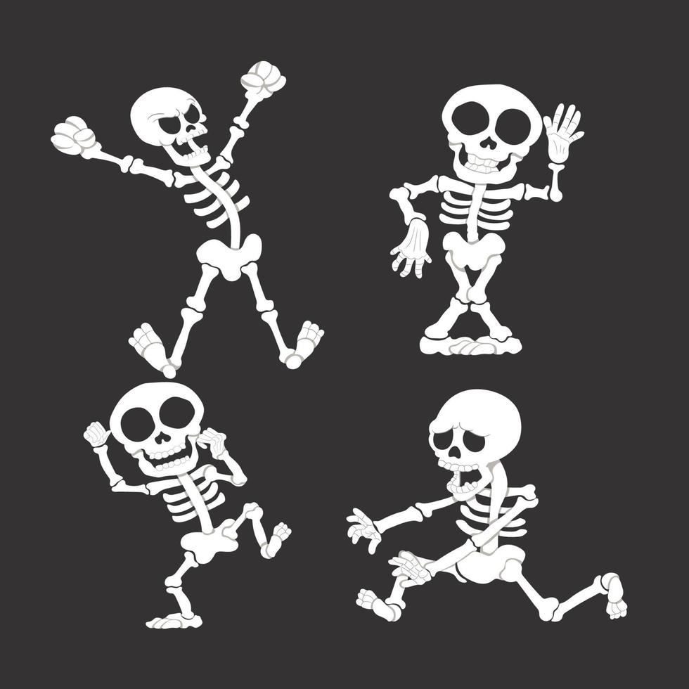 Halloween Characters Collection skull element vector