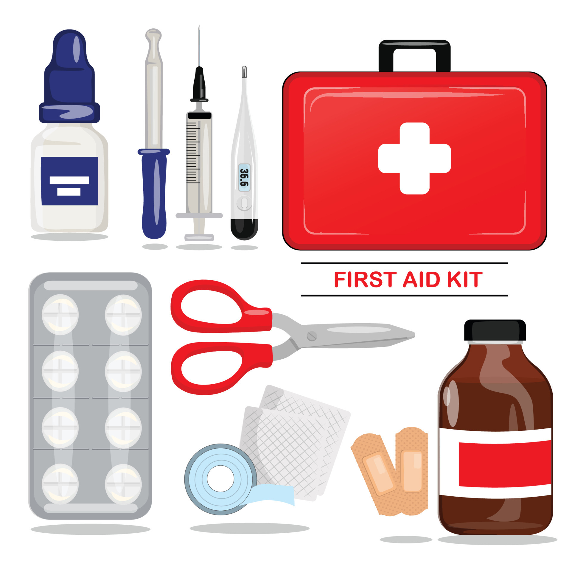 A basic first aid kit illustration vector 12506649 Vector Art at Vecteezy