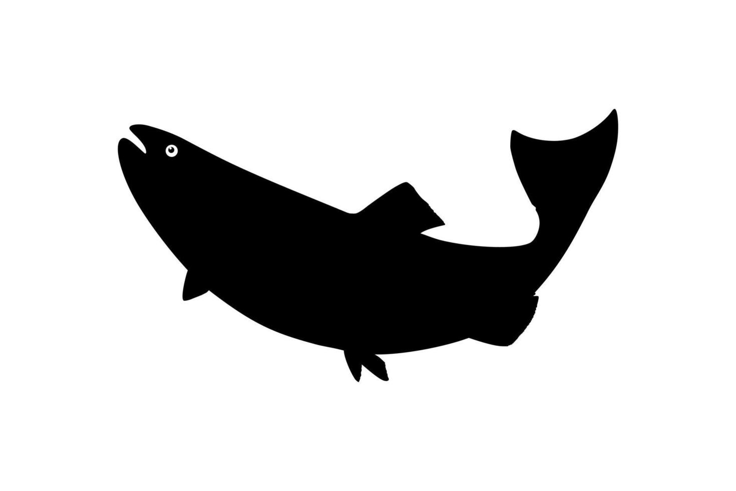 Salmon Fish Silhouette for Icon, Symbol, Logo, Pictogram, Apps, Website or Graphic Design Element. Vector Illustration