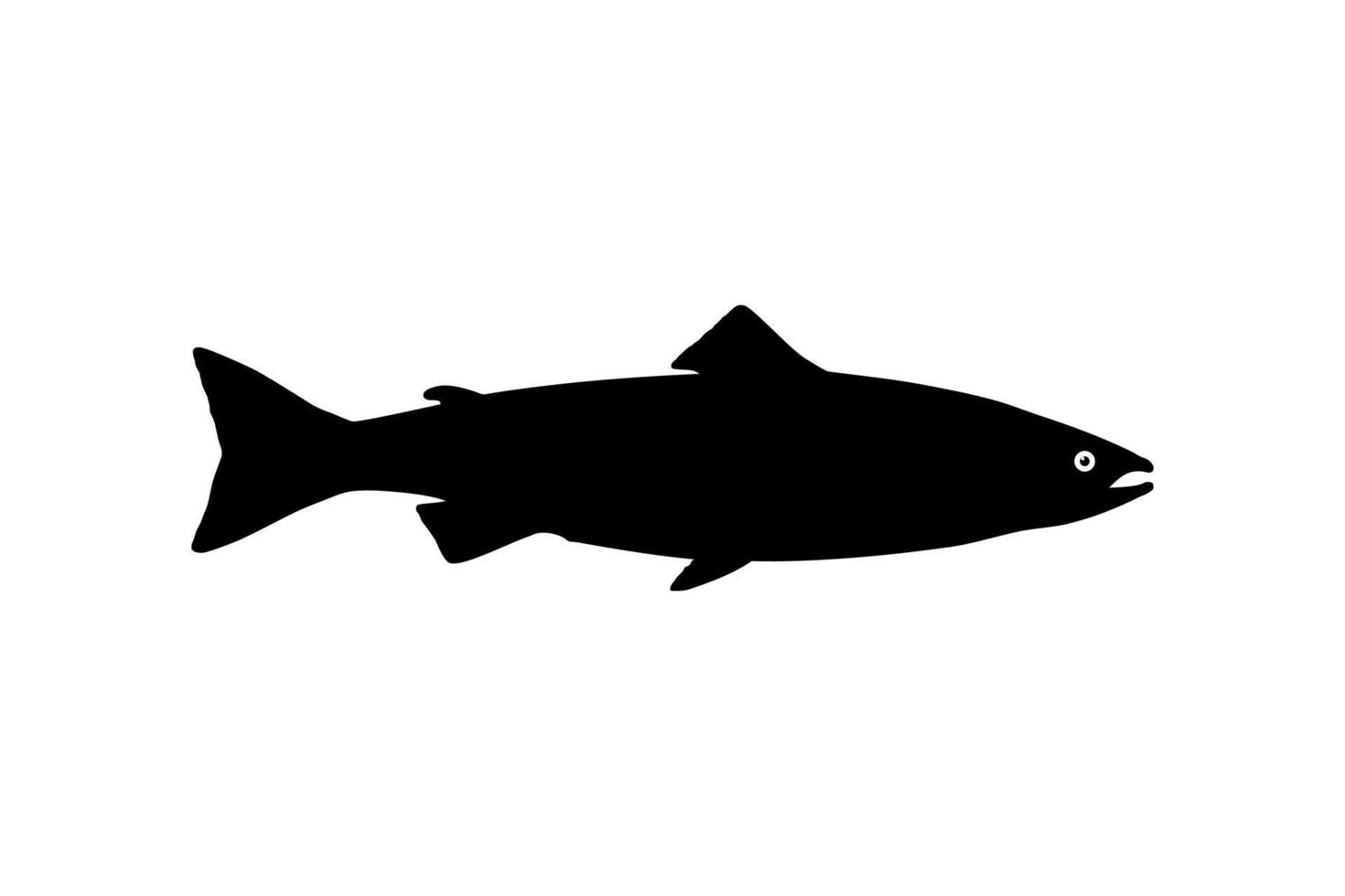 Salmon Fish Silhouette for Icon, Symbol, Logo, Pictogram, Apps, Website or Graphic Design Element. Vector Illustration