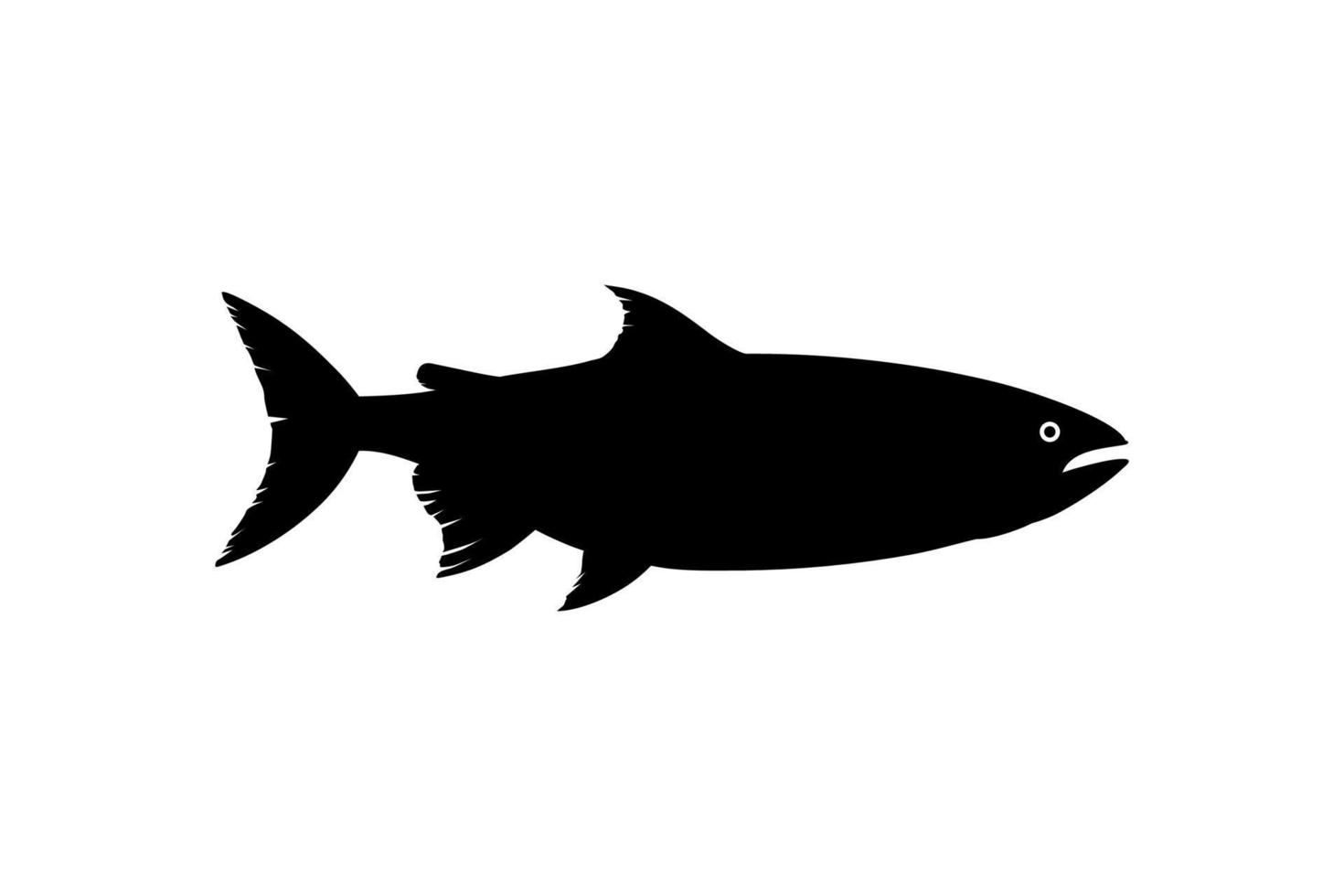 Salmon Fish Silhouette for Icon, Symbol, Logo, Pictogram, Apps, Website or Graphic Design Element. Vector Illustration