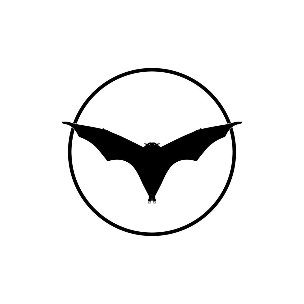 Silhouette of the Flying Fox or Bat for Icon, Symbol, Pictogram, Logo, Website, or Graphic Design Element. Vector Illustration