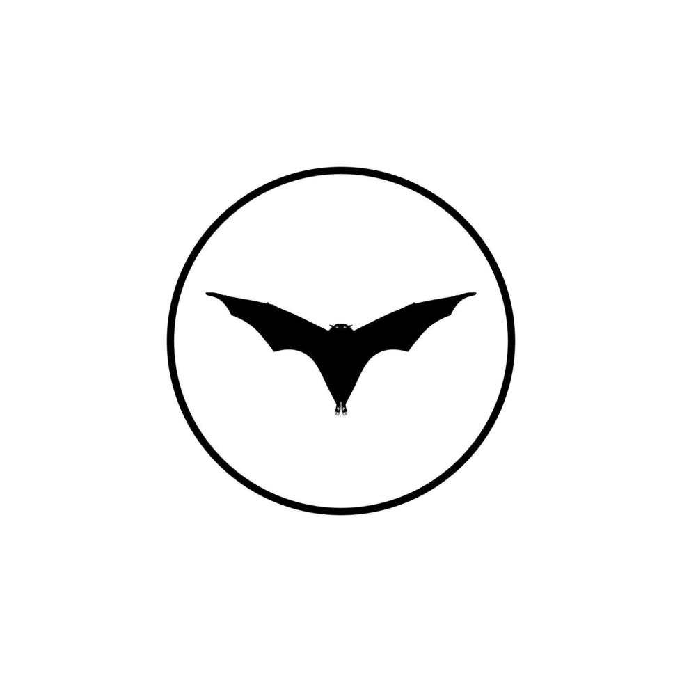 Silhouette of the Flying Fox or Bat for Icon, Symbol, Pictogram, Logo, Website, or Graphic Design Element. Vector Illustration