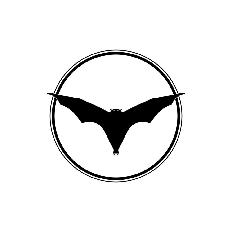 Silhouette of the Flying Fox or Bat for Icon, Symbol, Pictogram, Logo, Website, or Graphic Design Element. Vector Illustration