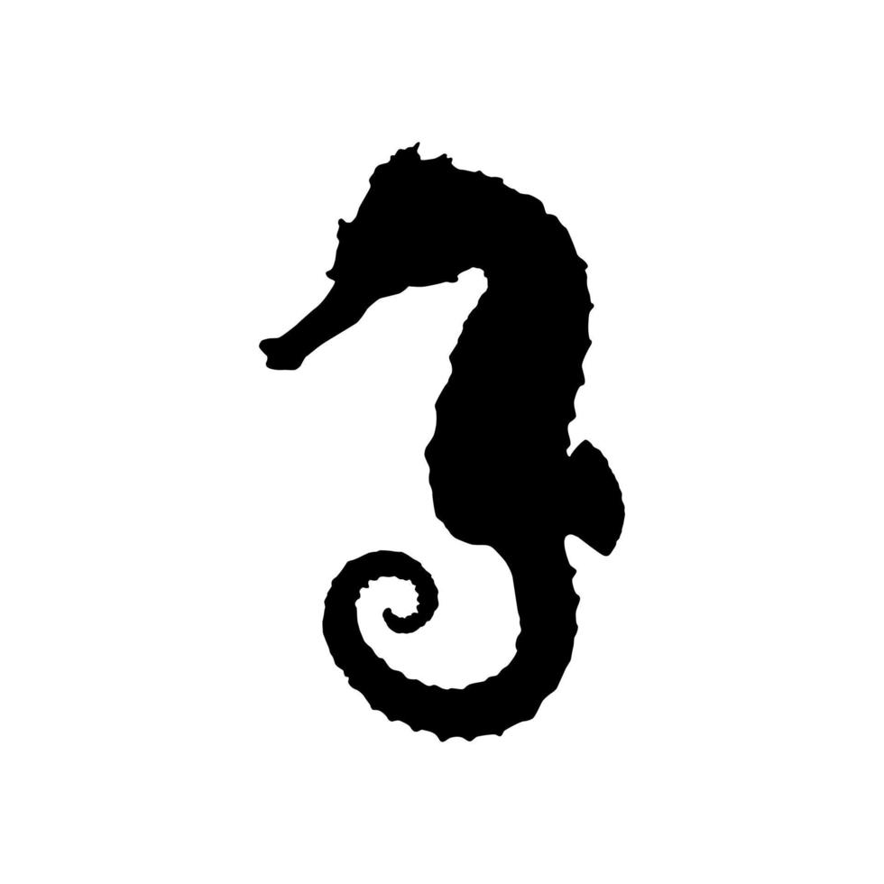 Seahorse Silhouette for Logo, Pictogram, Apps, Website, Art Illustration or Graphic Design Element. Vector Illustration