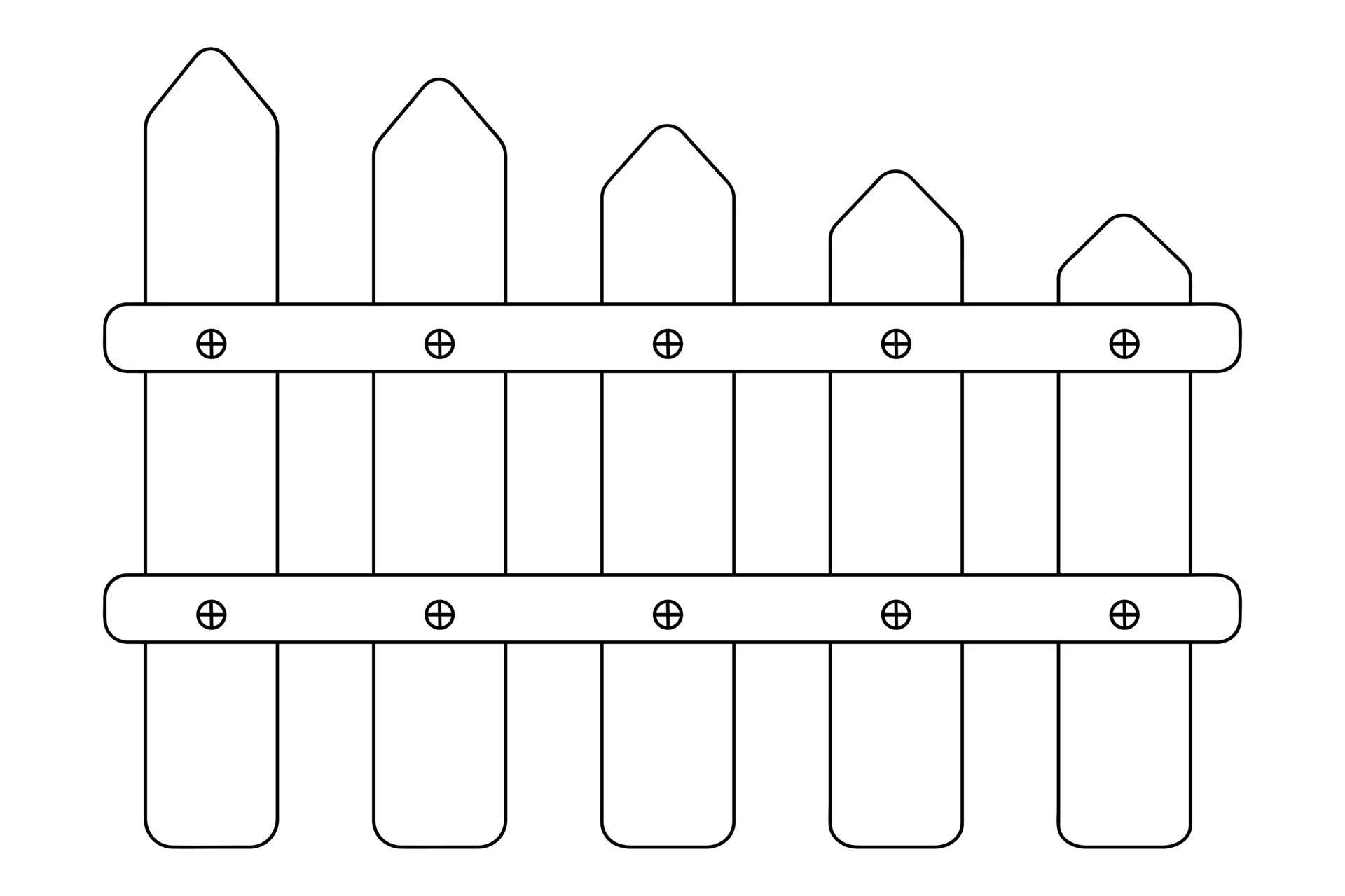 valla. valla de madera. ilustración vectorial contorno sobre un fondo