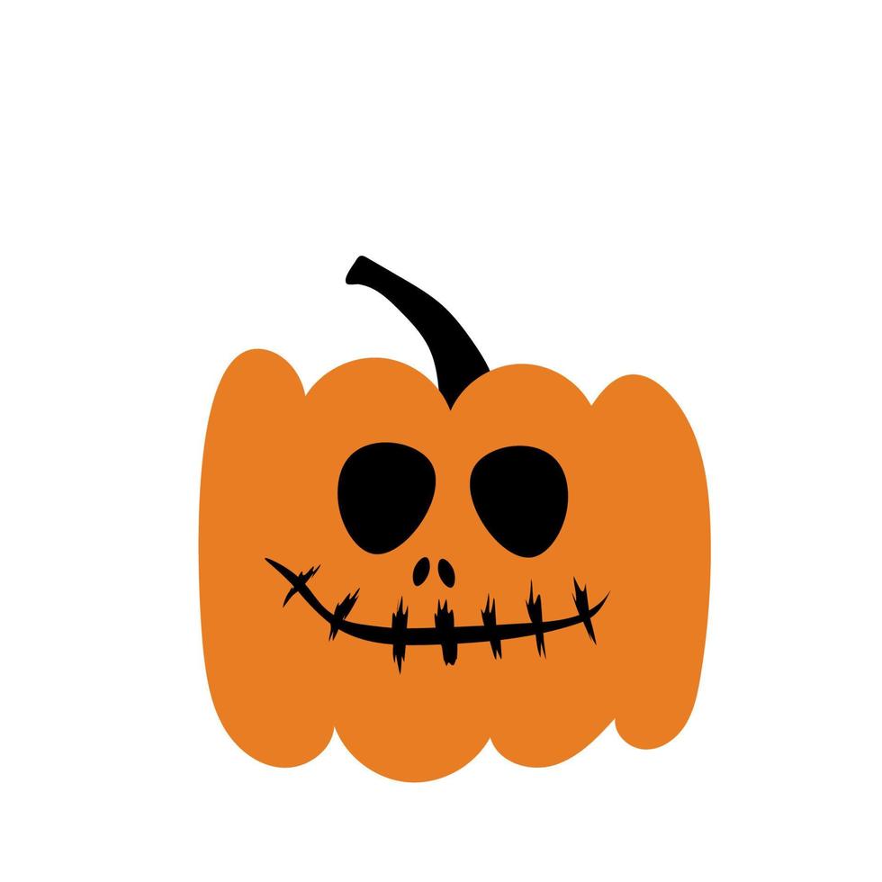 Autumn halloween scary pumpkin. Harvest season. vector