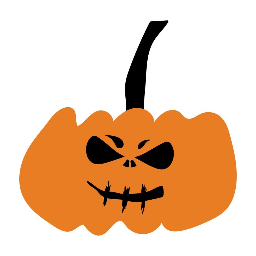 Autumn halloween scary pumpkin. Harvest season. vector