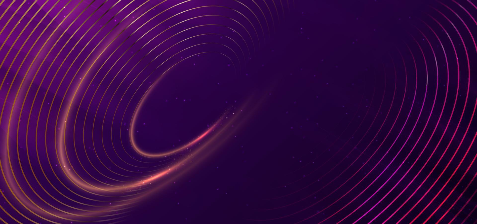 Abstract background luxury purple elegant geometric diagonal with gold lighting effect and sparkling with copy space for text. vector