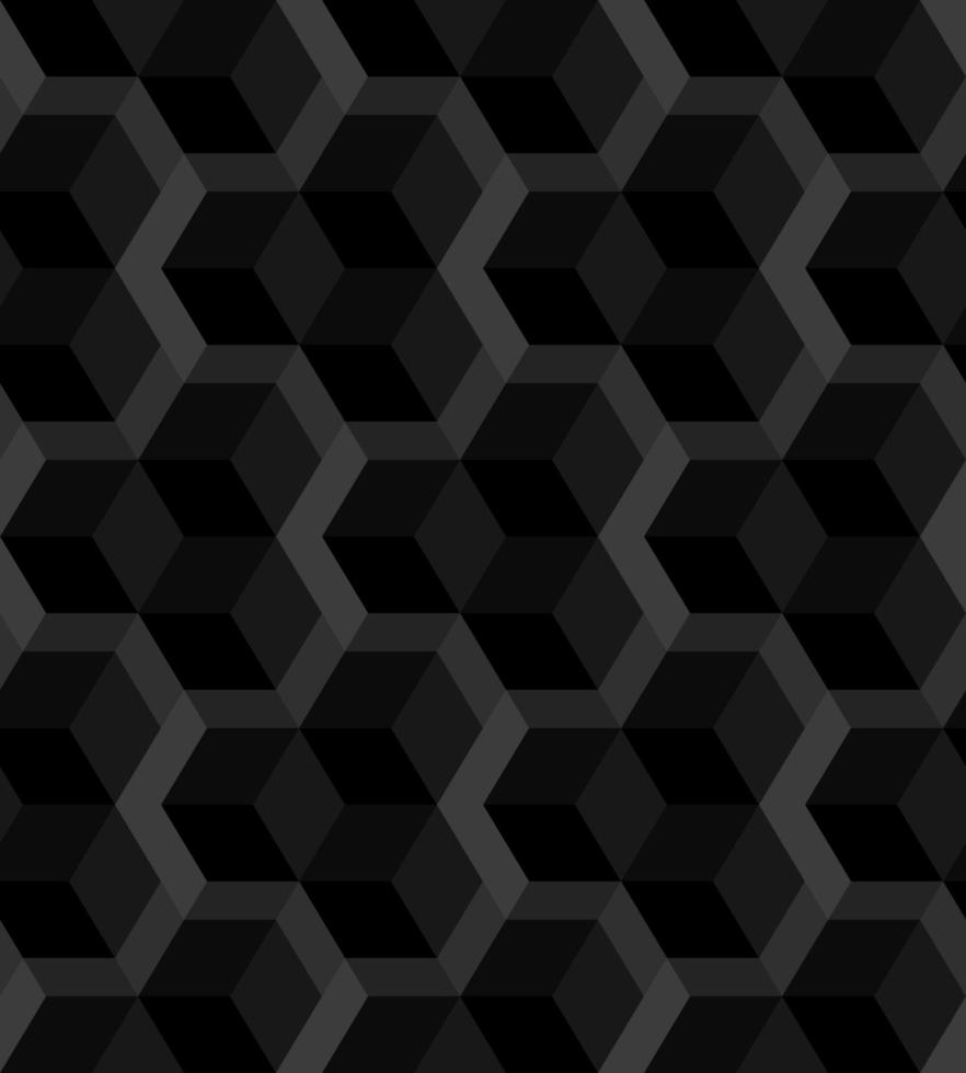 fondo geométrico patrón cubo forma negro gris vector