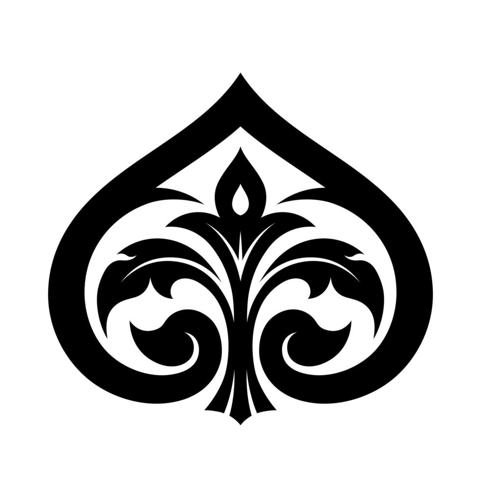 Black And White Baroque Style Thai Art Pattern vector