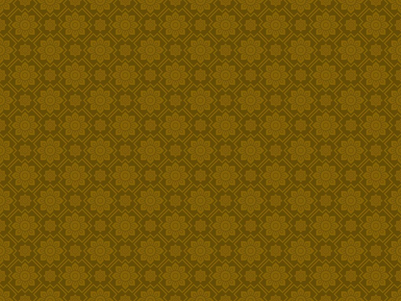Damask style Thai art pattern background golden eight-pointed star shape vector