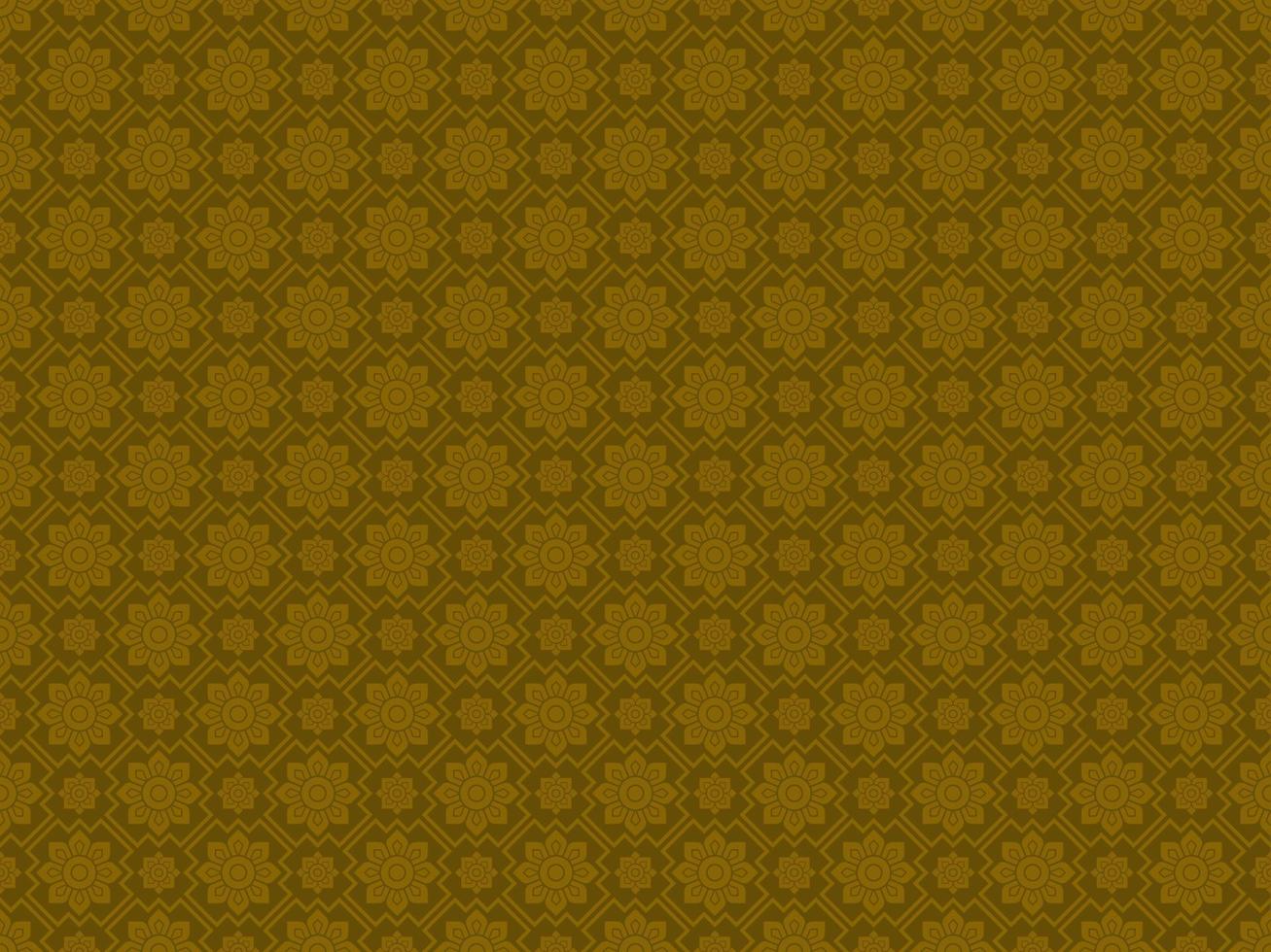 Damask style Thai art pattern background golden eight-pointed star shape vector