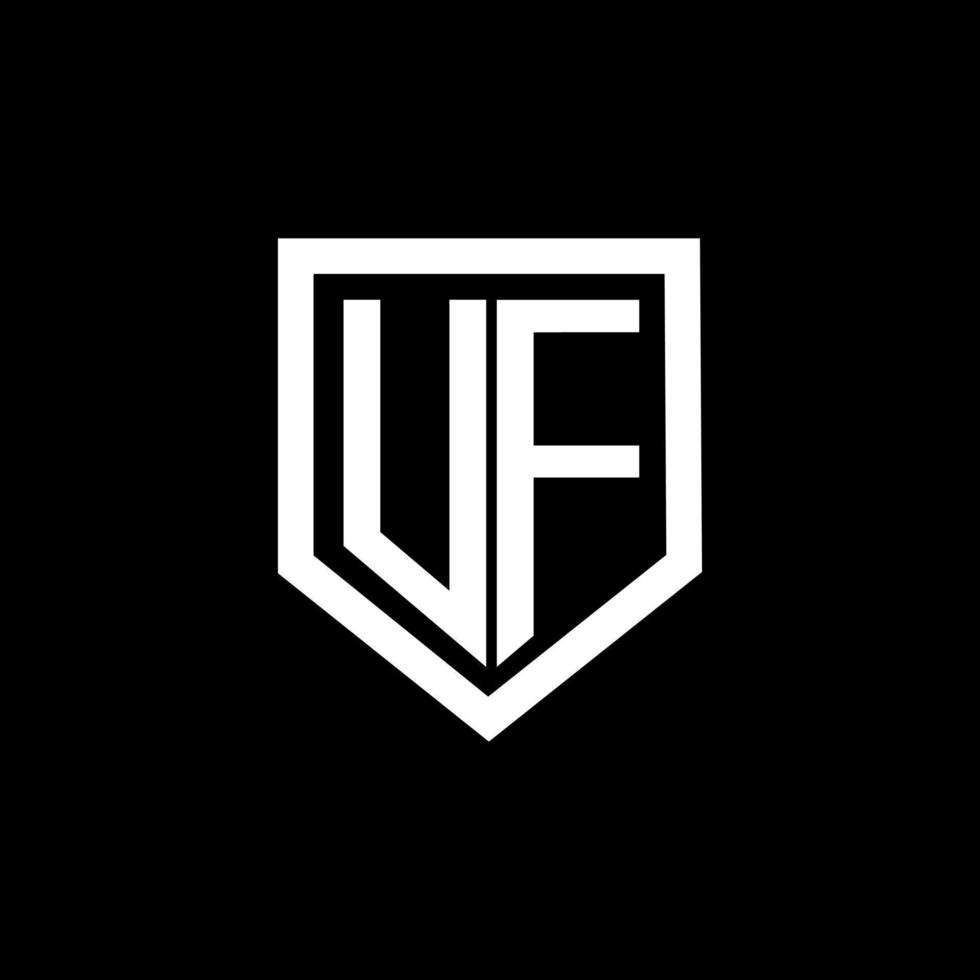 UF letter logo design with black background in illustrator. Vector logo, calligraphy designs for logo, Poster, Invitation, etc.
