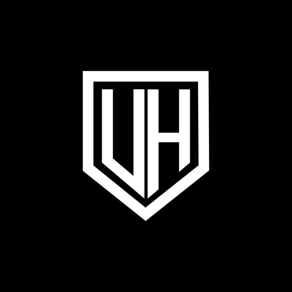 UH letter logo design with black background in illustrator. Vector logo, calligraphy designs for logo, Poster, Invitation, etc.