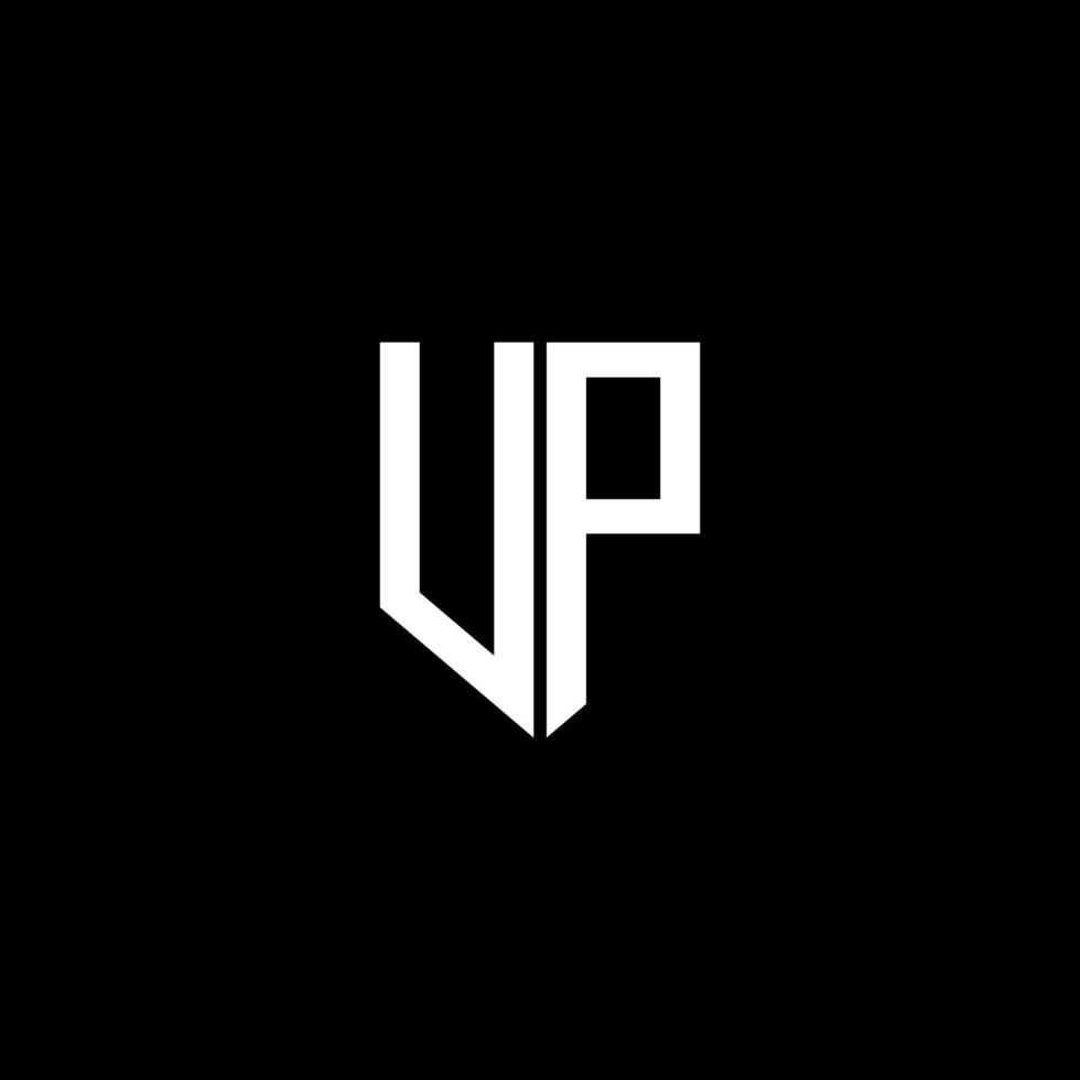 diseño de logotipo de letra up con fondo negro en illustrator. logotipo vectorial, diseños de caligrafía para logotipo, afiche, invitación, etc. vector