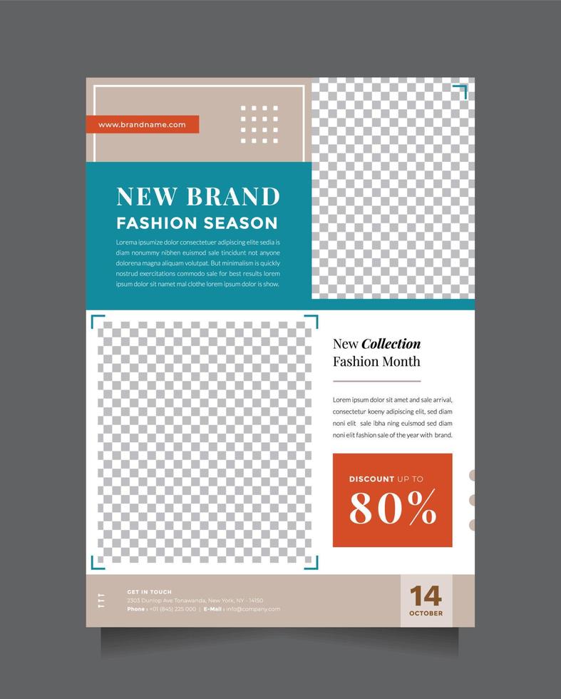 Modern fashion sale flyer and brochure design template with A4 Size. Special offer banner advertising vector