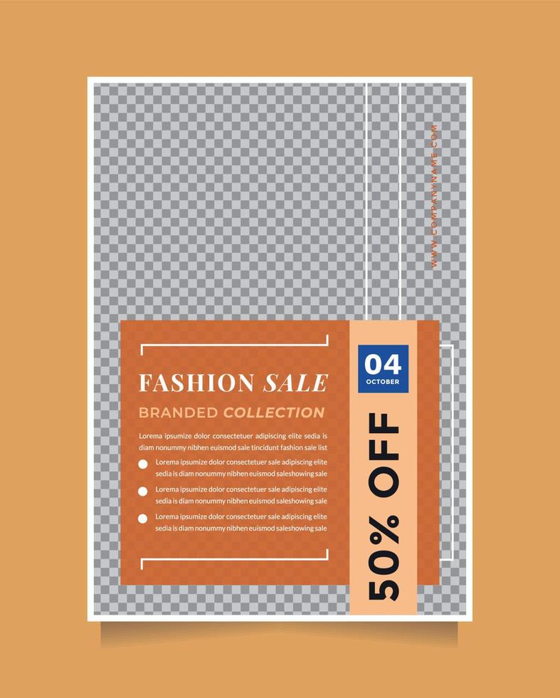 Simple fashion sale flyer and brochure design template with A4 Size. Special offer banner advertising vector