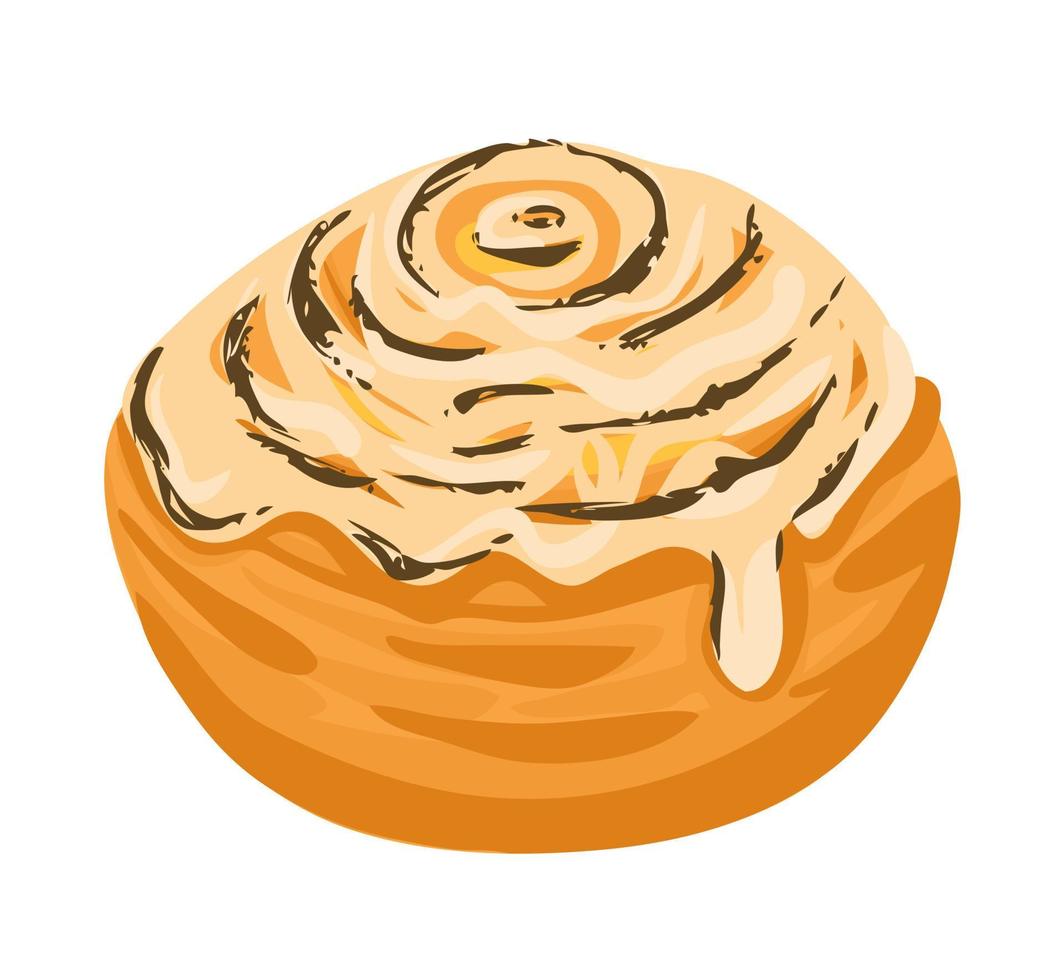 Cinnabon roll cake vector