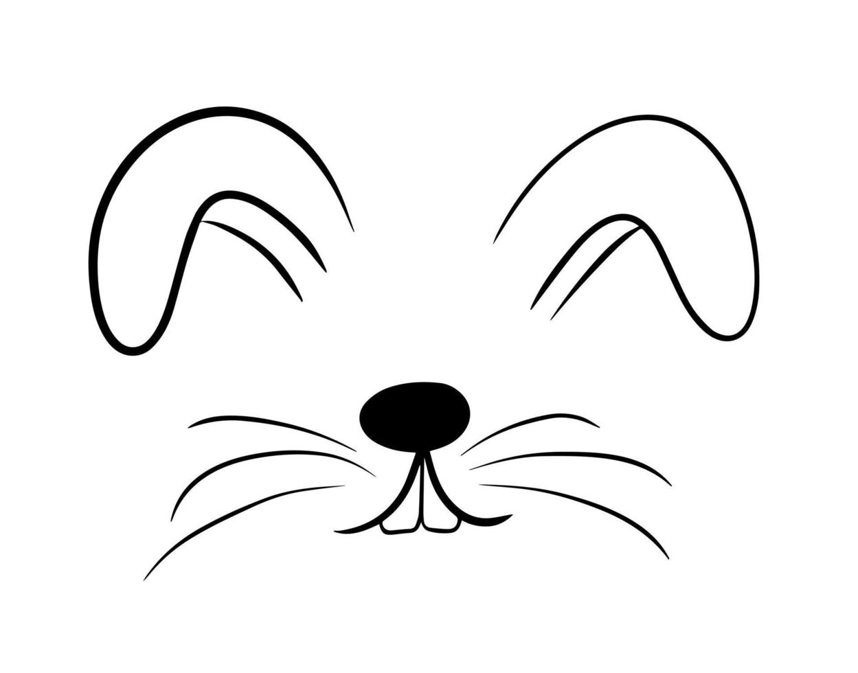 Rabbit nose and teeth vector