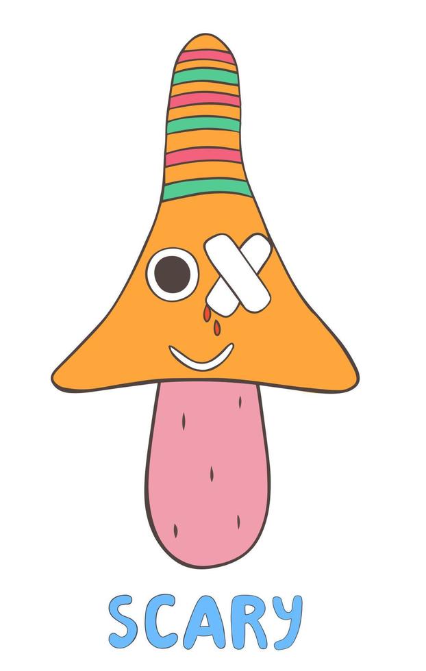 Groovy mushroom for Halloween vector