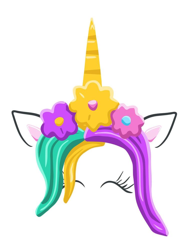 Unicorn head with crown vector