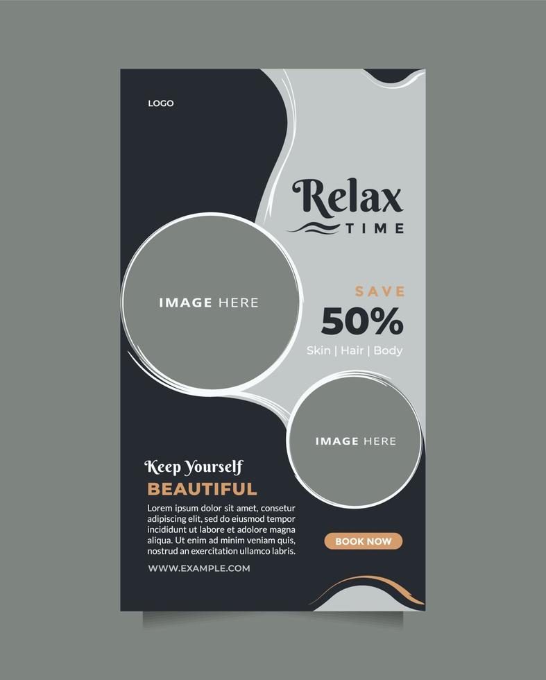 Creative and modern beauty care promotion design. Flat design vector with a photo collage. Usable for social media post story and banner