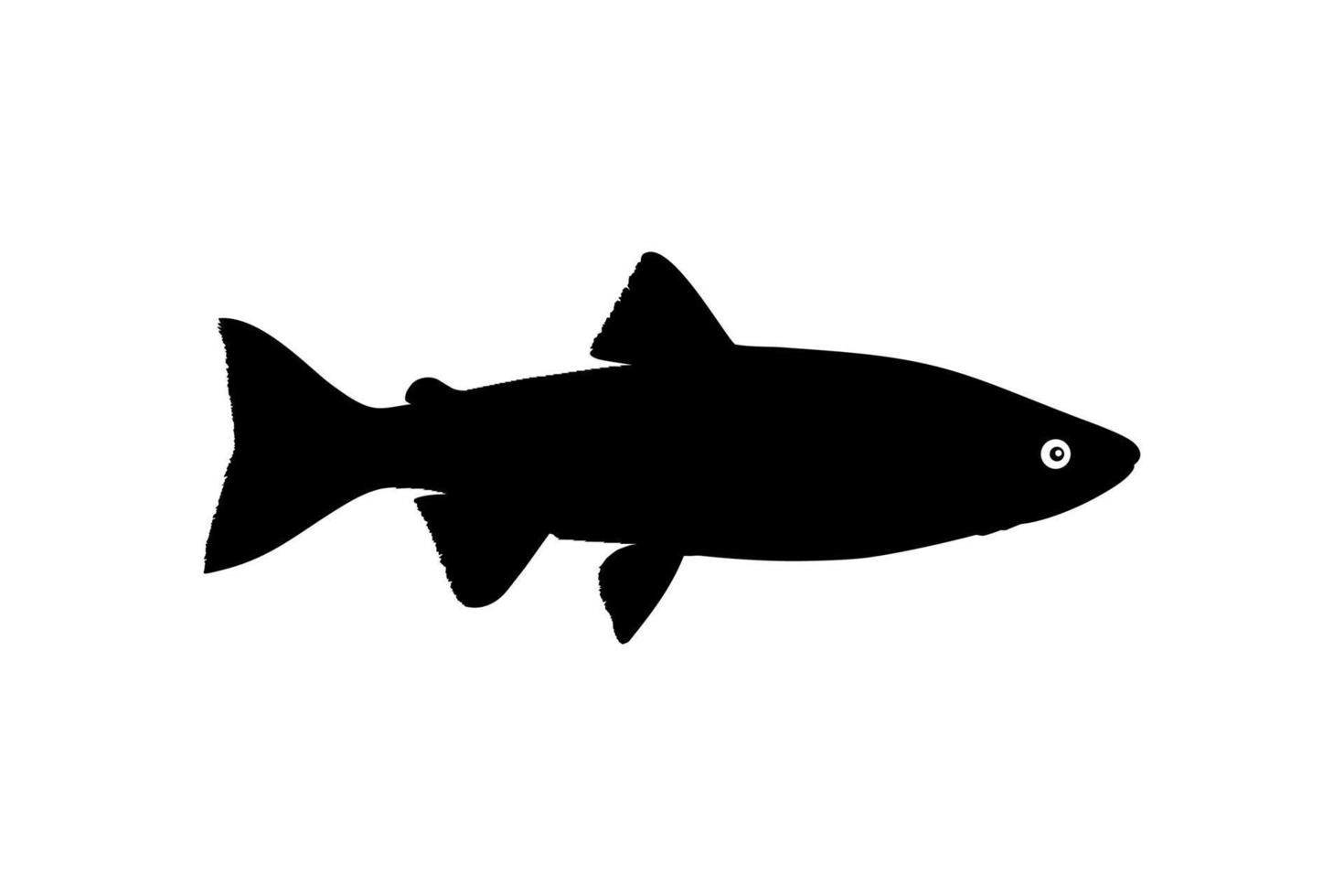 Salmon Fish Silhouette for Icon, Symbol, Logo, Pictogram, Apps, Website or Graphic Design Element. Vector Illustration