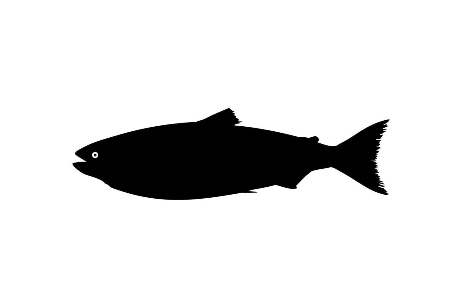 Salmon Fish Silhouette for Icon, Symbol, Logo, Pictogram, Apps, Website or Graphic Design Element. Vector Illustration