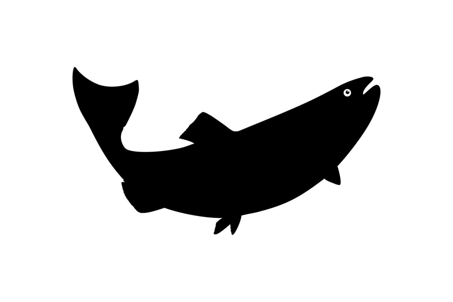 Salmon Fish Silhouette for Icon, Symbol, Logo, Pictogram, Apps, Website or Graphic Design Element. Vector Illustration