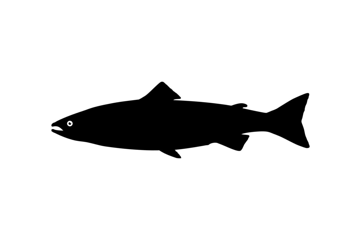 Salmon Fish Silhouette for Icon, Symbol, Logo, Pictogram, Apps, Website or Graphic Design Element. Vector Illustration
