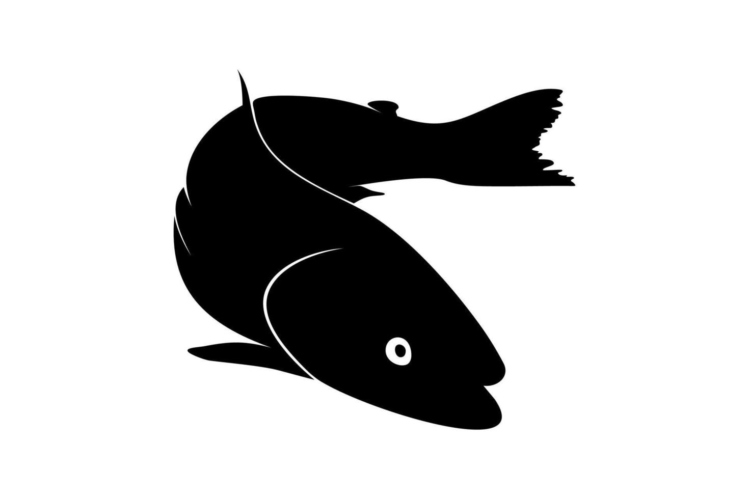 Salmon Fish Silhouette for Icon, Symbol, Logo, Pictogram, Apps, Website or Graphic Design Element. Vector Illustration