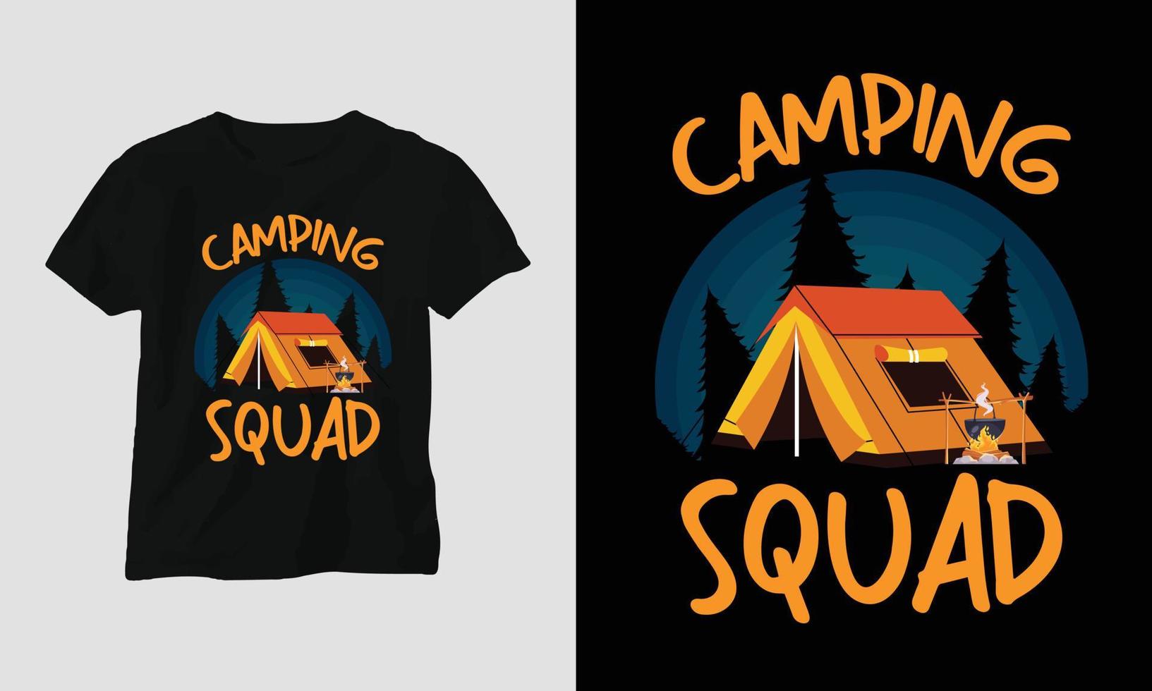 escuadrón de campamento - diseño de camiseta de campamento vector