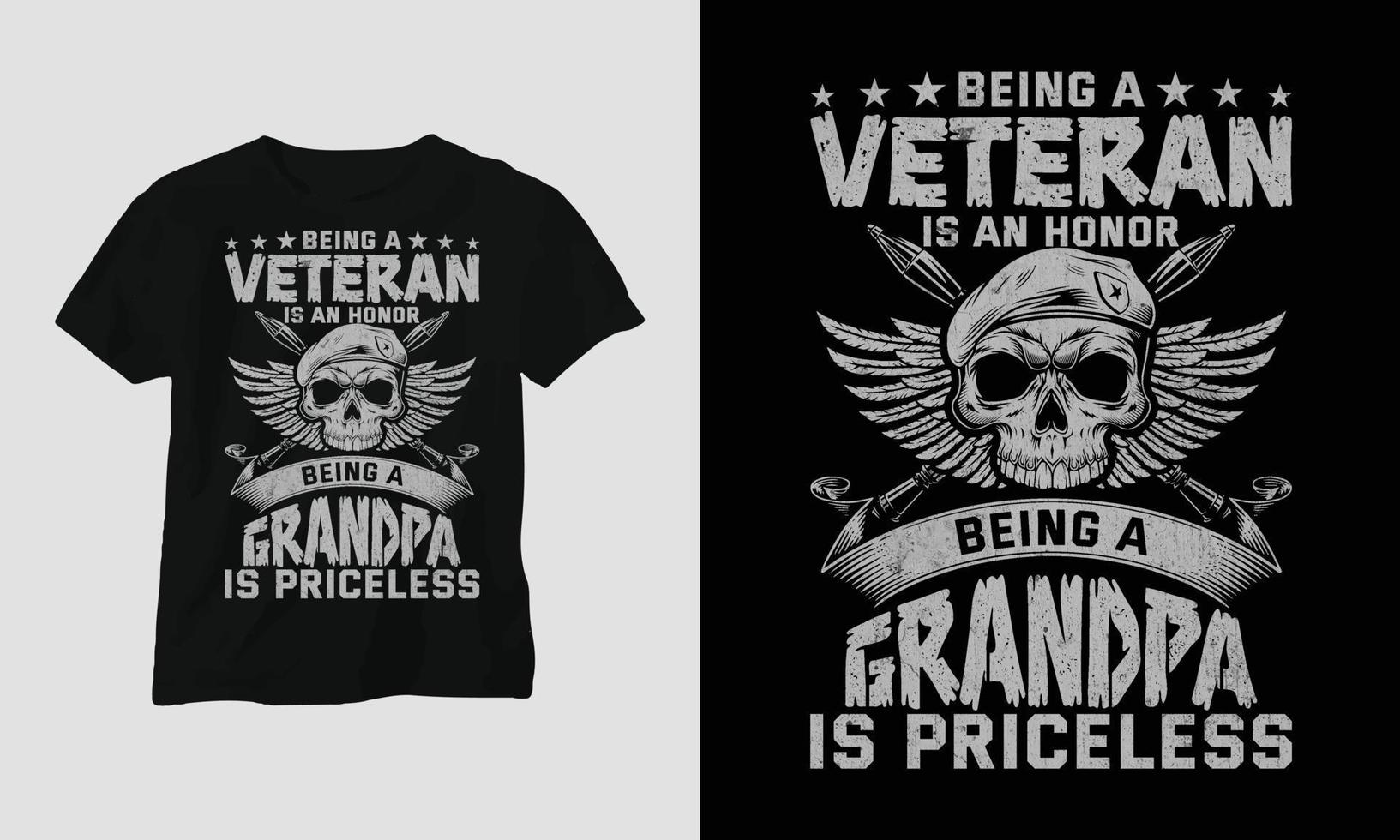 plantilla de diseño de camiseta del día de los veteranos vector