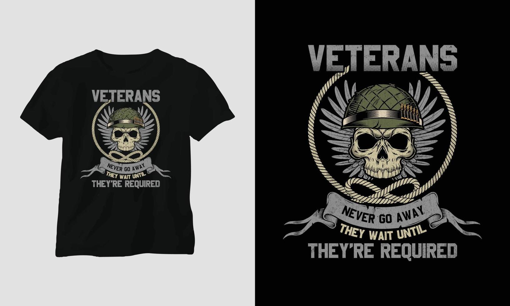 plantilla de diseño de camiseta del día de los veteranos vector