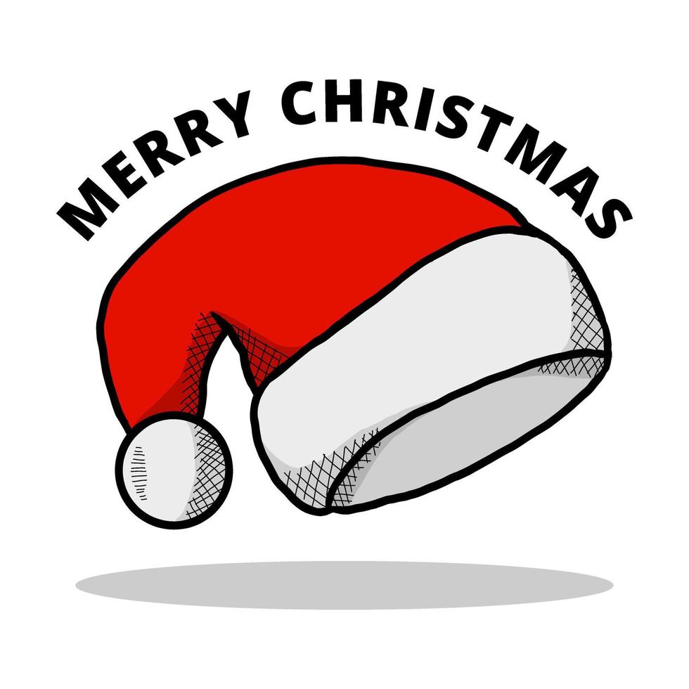 Hat Cap Winter Hand Drawn Cartoon. Christmas Fashion Wear Icon Logo. Hat  Santa Claus Cartoon Symbol. Merry Christmas Vector Illustration 12507431  Vector Art at Vecteezy