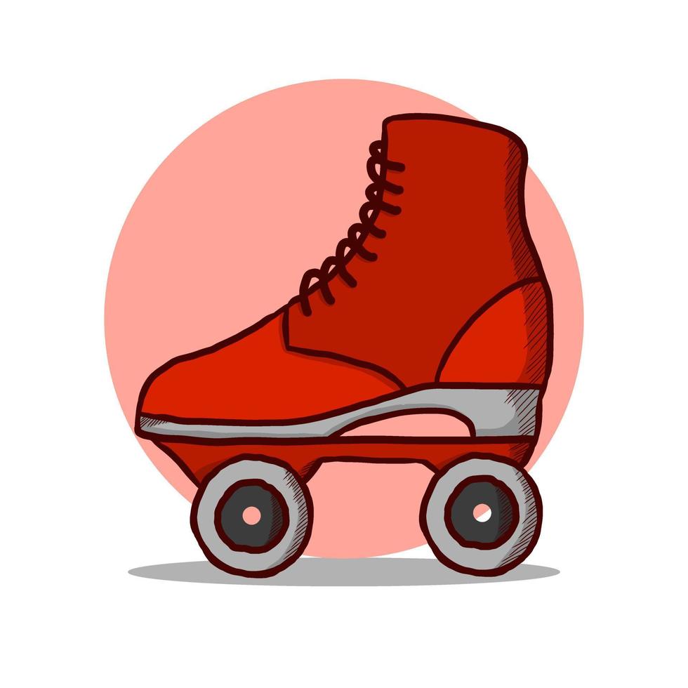 Roller Skate Illustration Logo Vector. Sport Fashion Exercise Activity. Roller Skating Girl Icon Cartoon vector