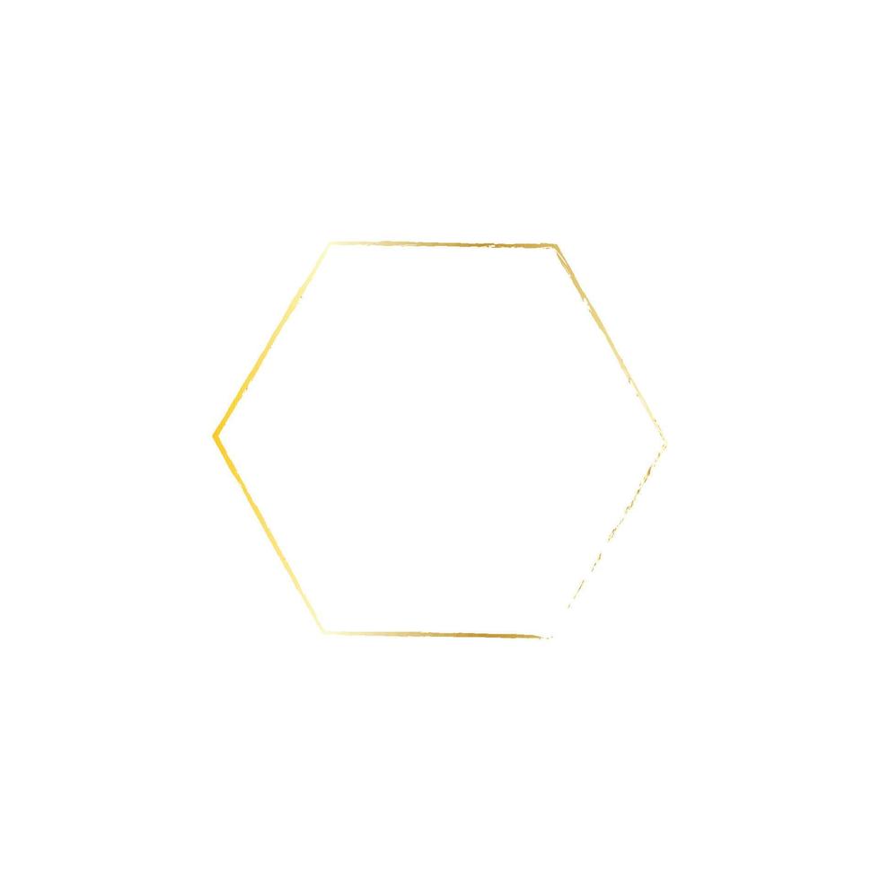 Geometric Golden Frames. Metallic polyhedron, art deco style for wedding invitations, Polygonal Vintage Frames for Invitation Template. vector