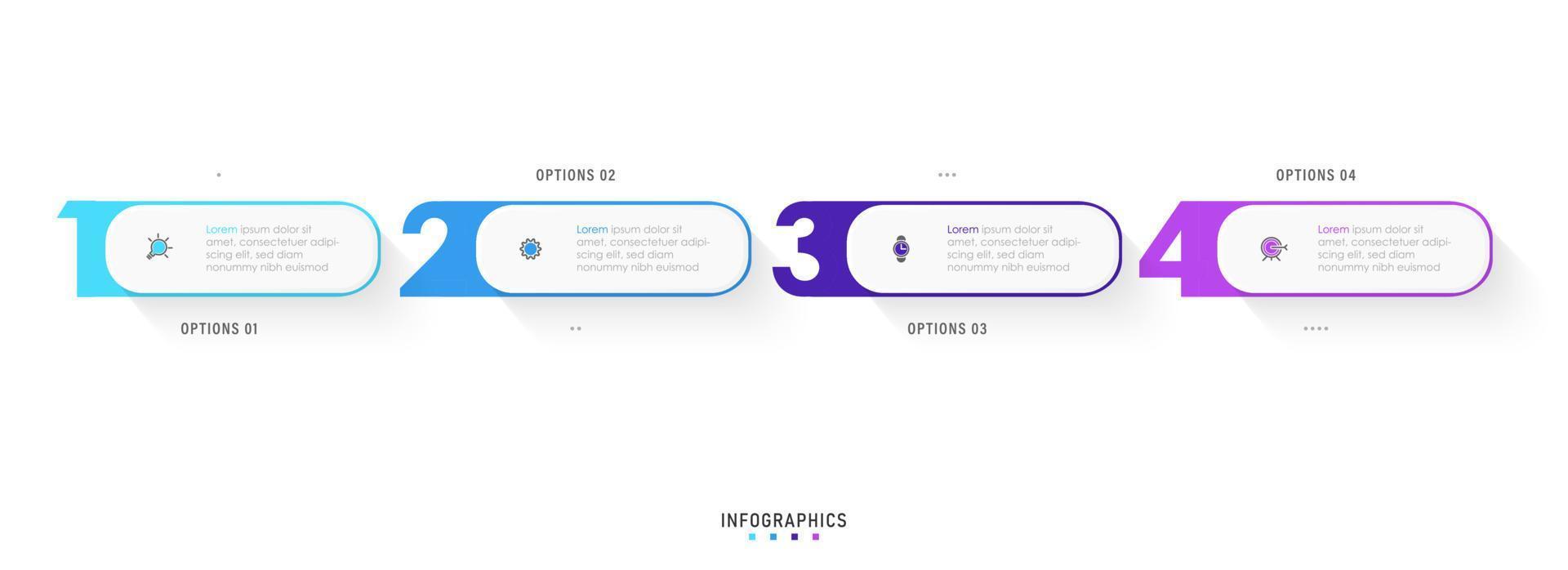 Vector Infographic label design template with icons and 4 options or steps. Can be used for process diagram, presentations, workflow layout, banner, flow chart, info graph.