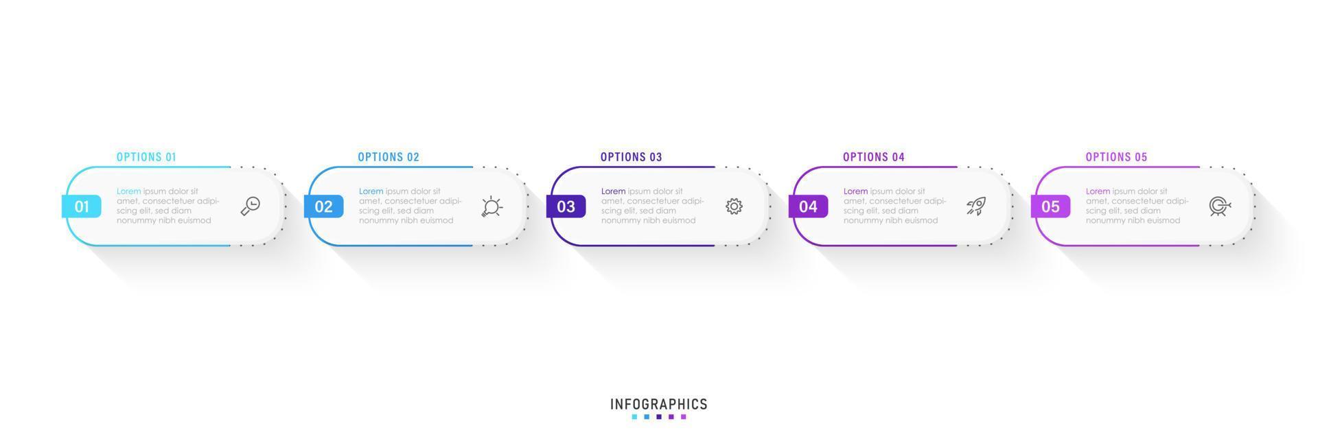 Vector Infographic label design template with icons and 5 options or steps. Can be used for process diagram, presentations, workflow layout, banner, flow chart, info graph.