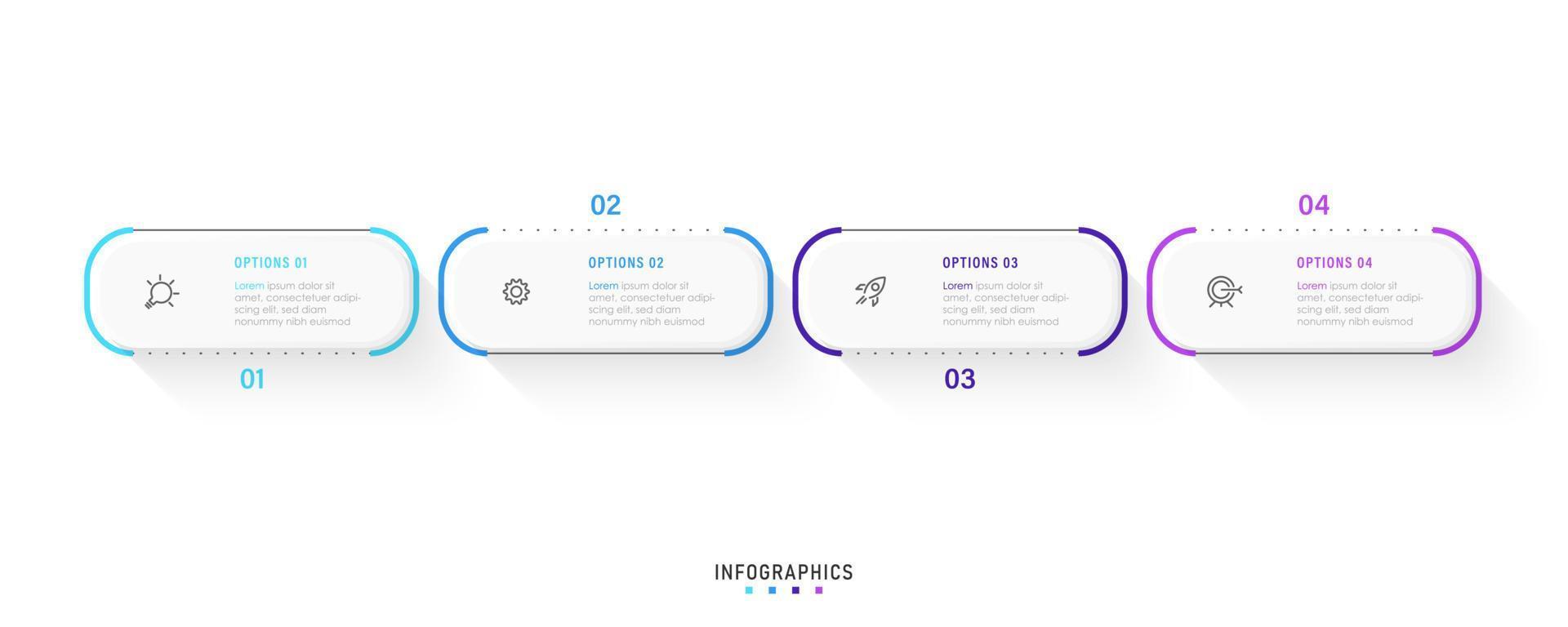 Vector Infographic label design template with icons and 4 options or steps. Can be used for process diagram, presentations, workflow layout, banner, flow chart, info graph.