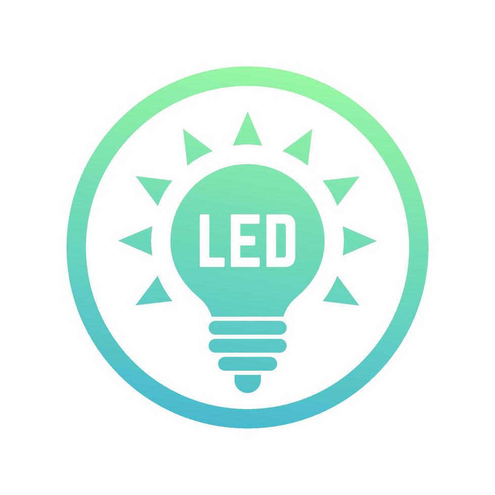 led light bulb icon, vector sign