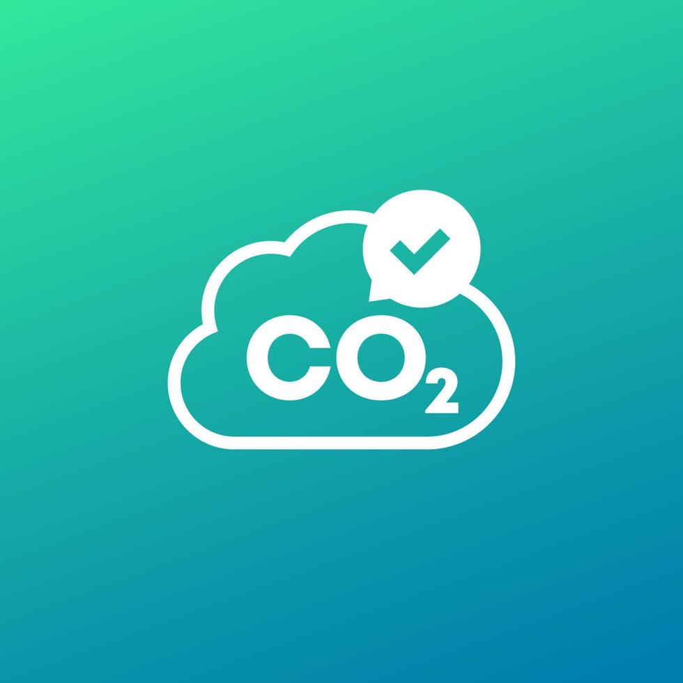 carbon neutral icon with co2 gas vector
