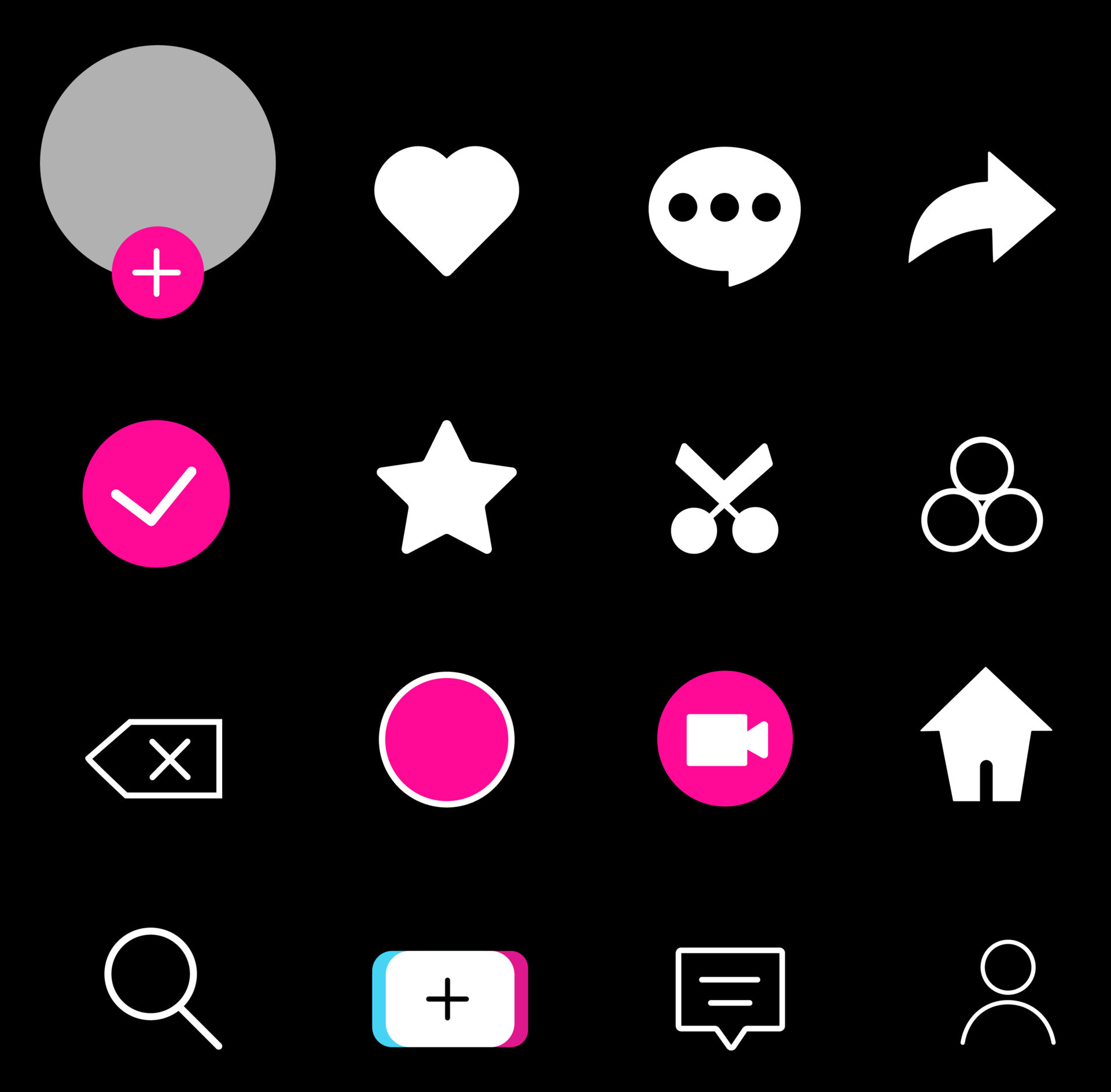 follower icon like tiktok. Tiktok social network icons set 12507689