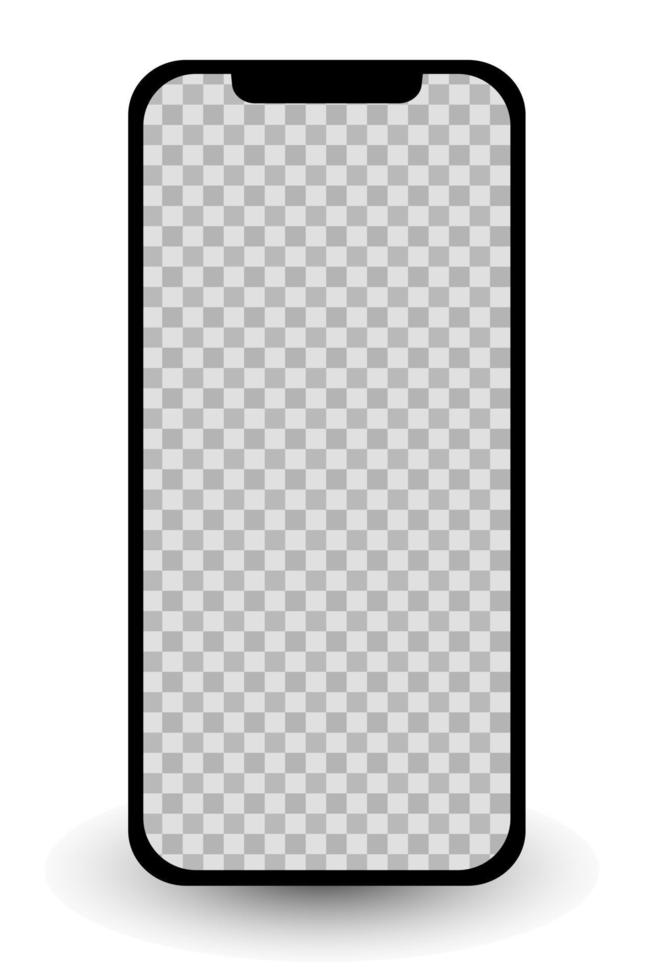 Mockup of a smartphone with a transparent background. Phone vector template