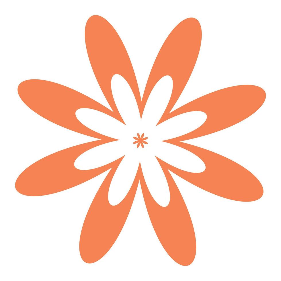 flor en estilo retro maravilloso. icono de vector simple