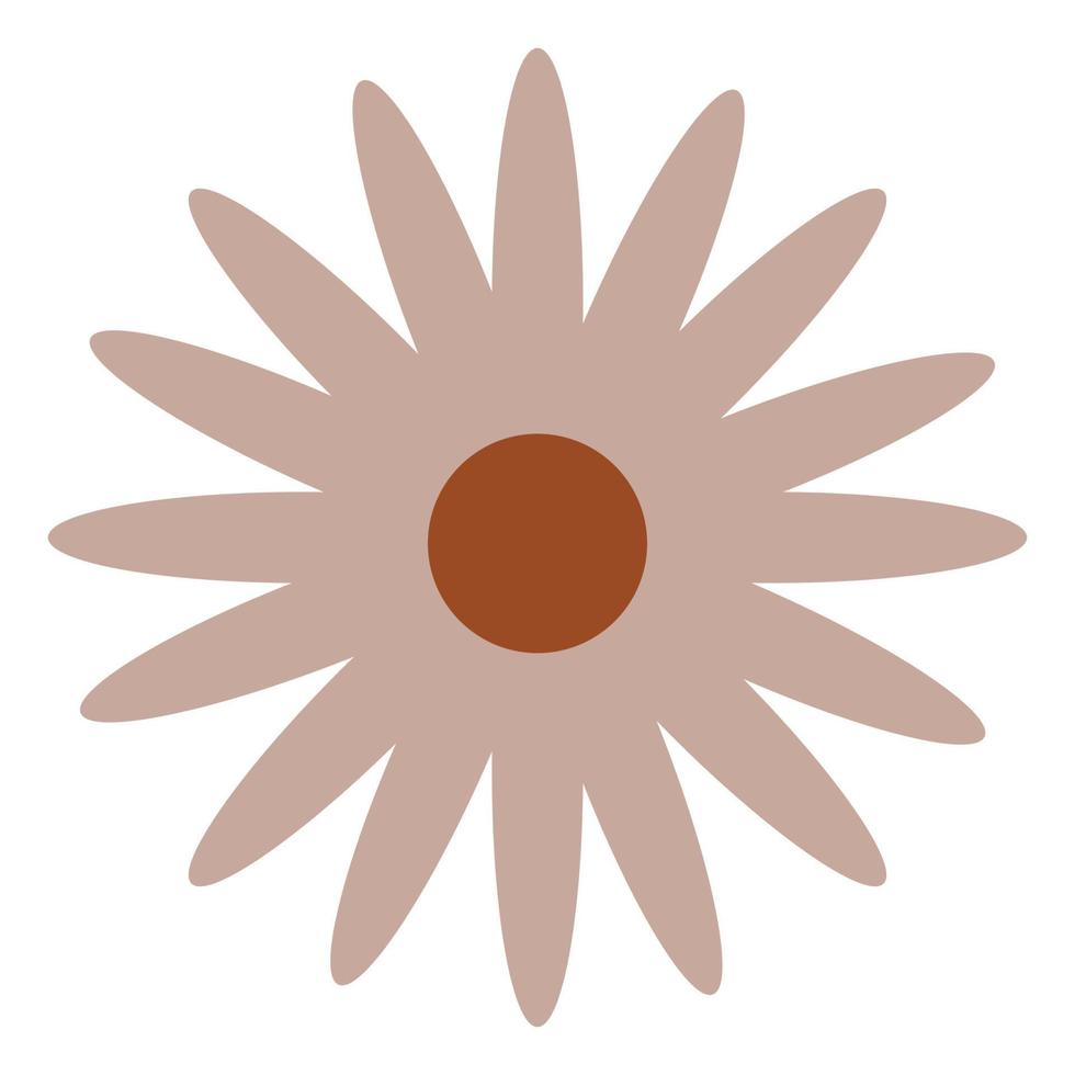 Flower in retro groovy style. Simple vector icon