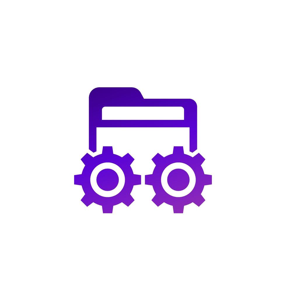 project management icon with a folder, vector