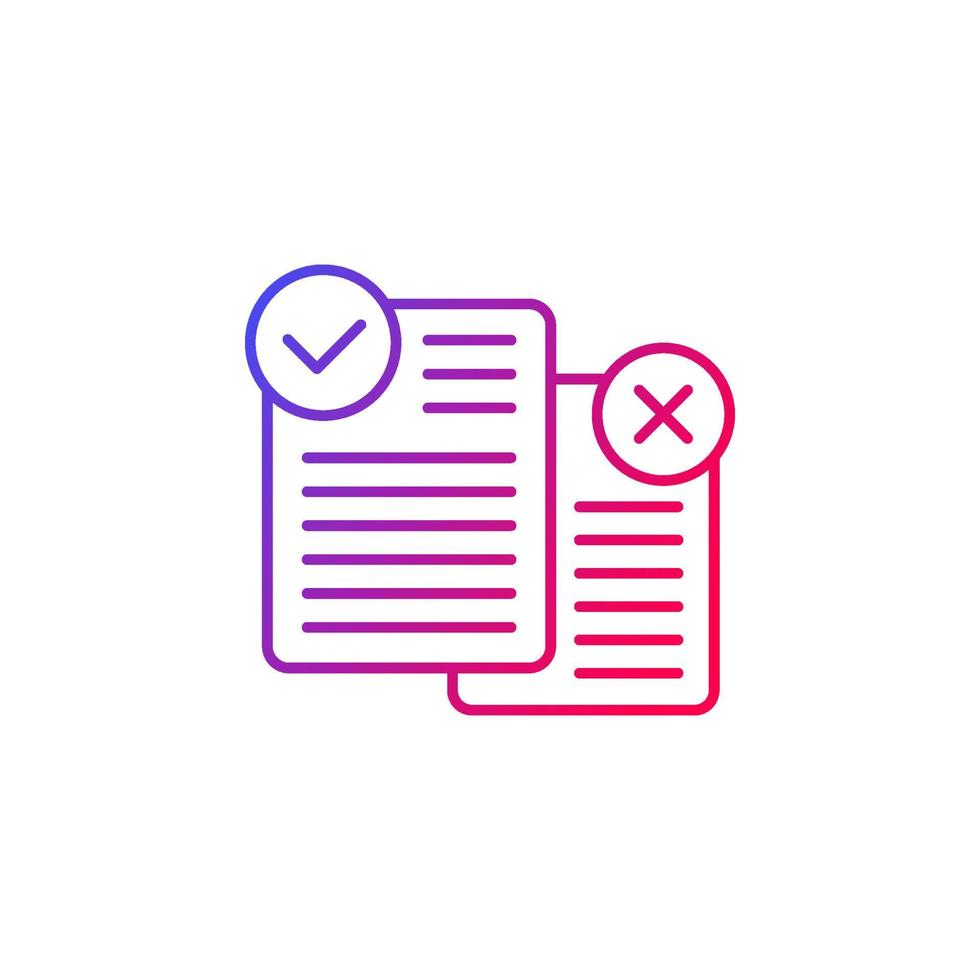 Pros and cons icon, line design vector